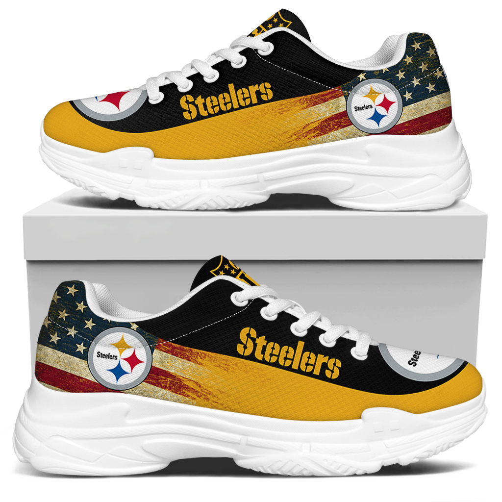 Women's Pittsburgh Steelers Edition Chunky Sneakers With Line 005